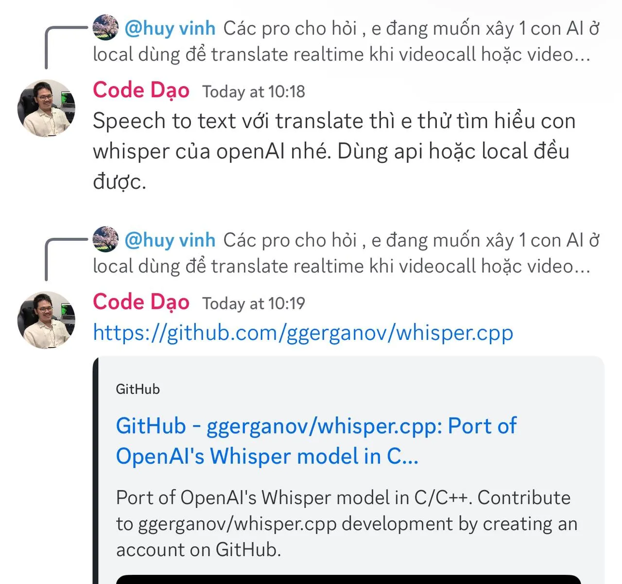 Thảo luận trên Discord