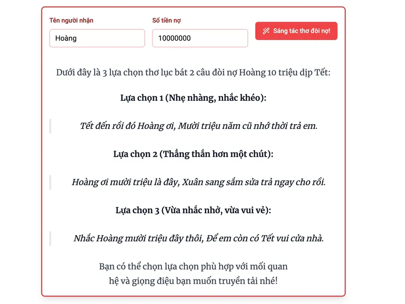 Thơ Chúc Tết AI | Công Cụ Sáng Tác Thơ Chúc Tết